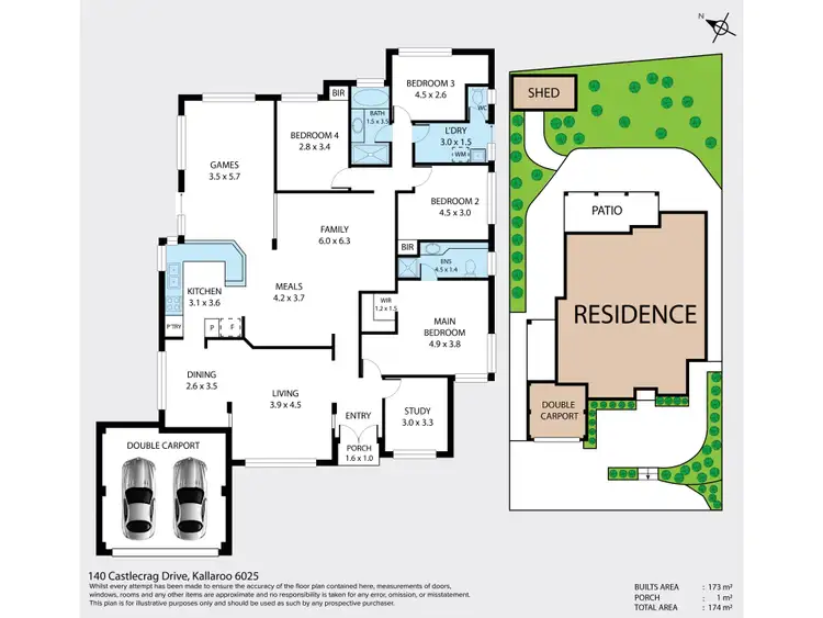 Floorplan of Homely house listing, 140 Castlecrag Drive, Kallaroo WA 6025