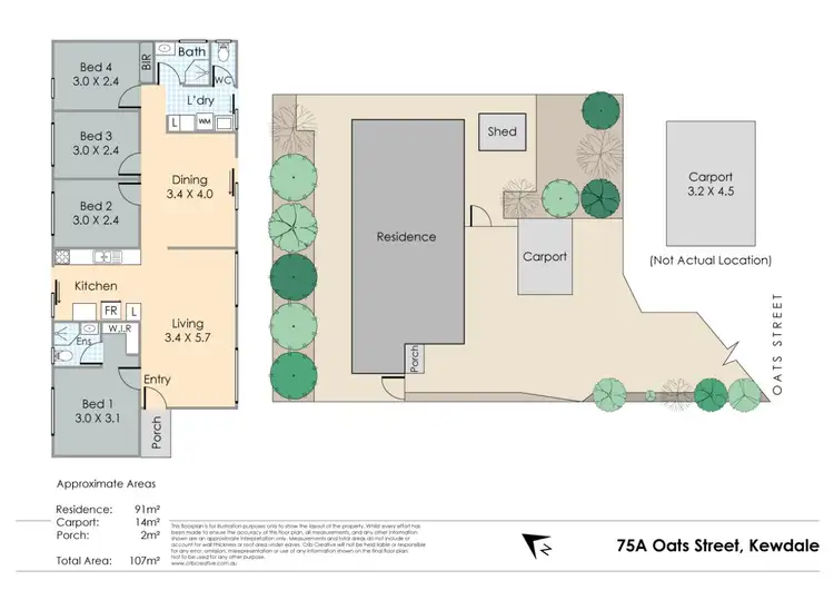 Floorplan of Homely house listing, 75A Oats Street, Kewdale WA 6105