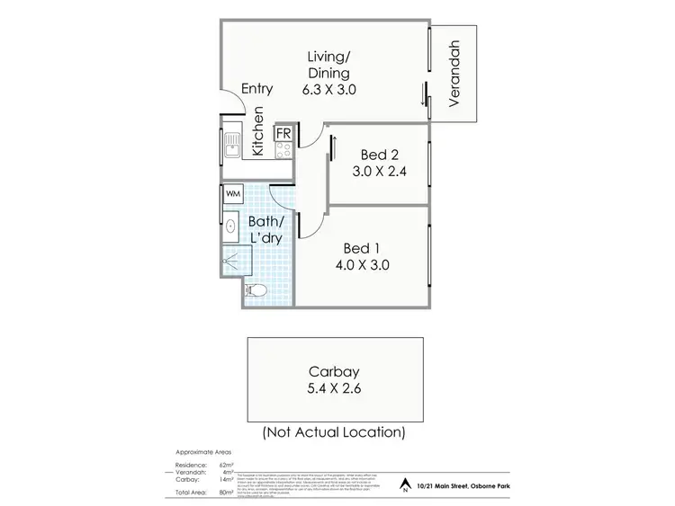 Floorplan of Homely unit listing, 10/21 Main Street, Osborne Park WA 6017
