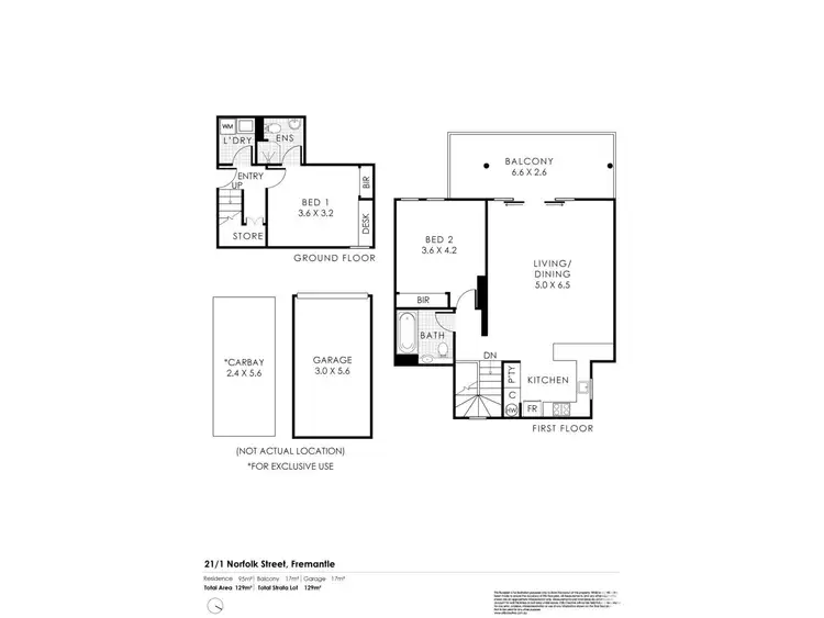 Floorplan of Homely townhouse listing, 21/1 Norfolk Street, Fremantle WA 6160