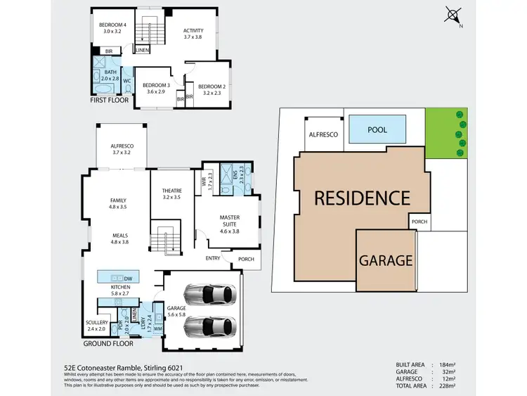 Floorplan of Homely house listing, 52E Cotoneaster Ramble, Stirling WA 6021