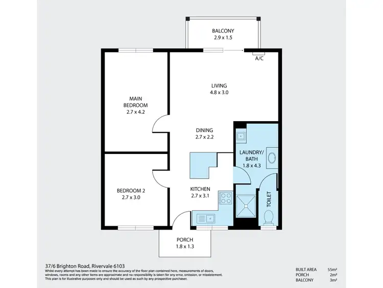 Floorplan of Homely apartment listing, 37/6 Brighton Road, Rivervale WA 6103