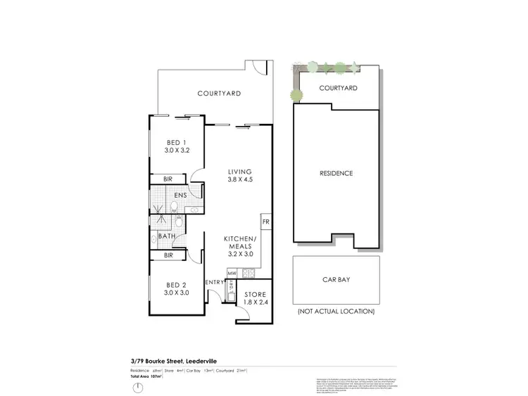 Floorplan of Homely apartment listing, 3/79 Bourke Street, Leederville WA 6007