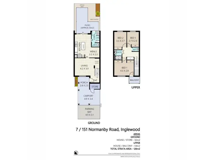 Floorplan of Homely townhouse listing, 7/151 Normanby Road, Inglewood WA 6052