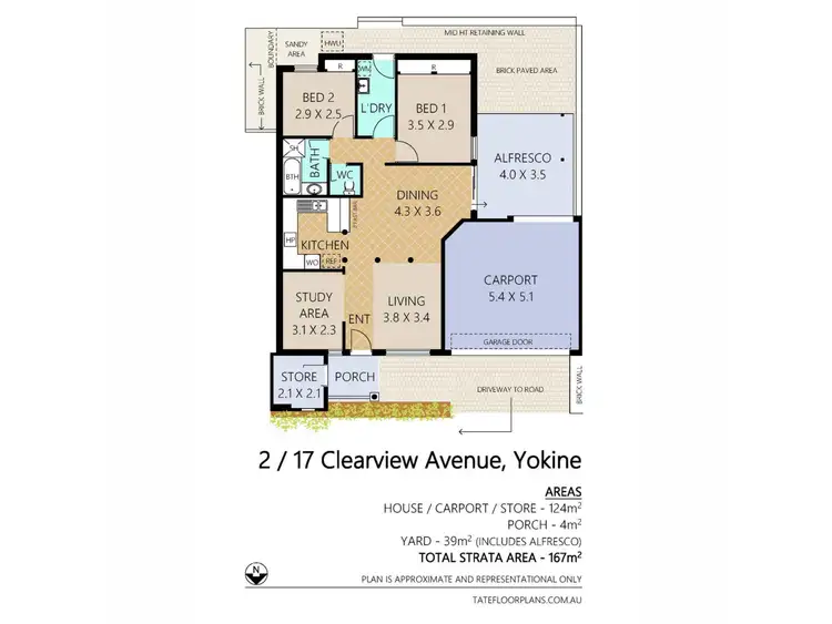 Floorplan of Homely villa listing, 2/17 Clearview Avenue, Yokine WA 6060