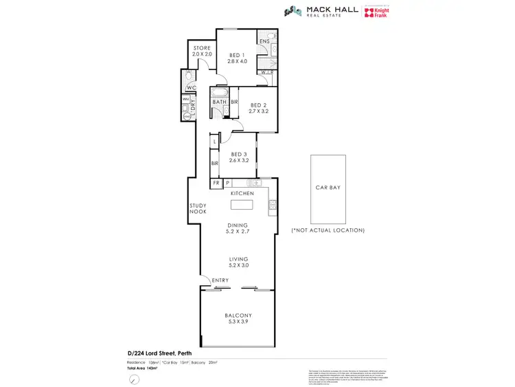 Floorplan of Homely apartment listing, D/224-226 Lord Street, Perth WA 6000