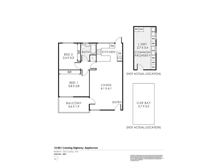 Floorplan of Homely unit listing, 12/851 Canning Highway, Applecross WA 6153