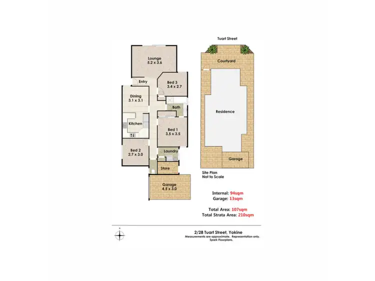 Floorplan of Homely villa listing, 2/28 Tuart Street, Yokine WA 6060