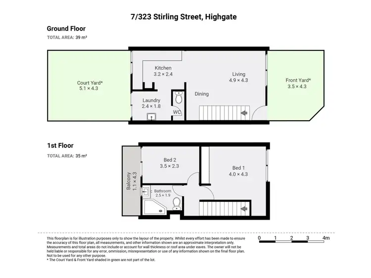 Floorplan of Homely townhouse listing, 7/323 Stirling Street, Highgate WA 6003