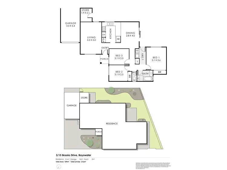 Floorplan of Homely villa listing, 3/15 Brooks Drive, Bayswater WA 6053