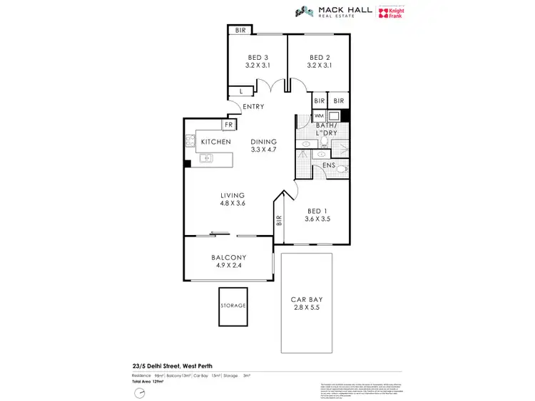 Floorplan of Homely apartment listing, 23/5 Delhi Street, West Perth WA 6005