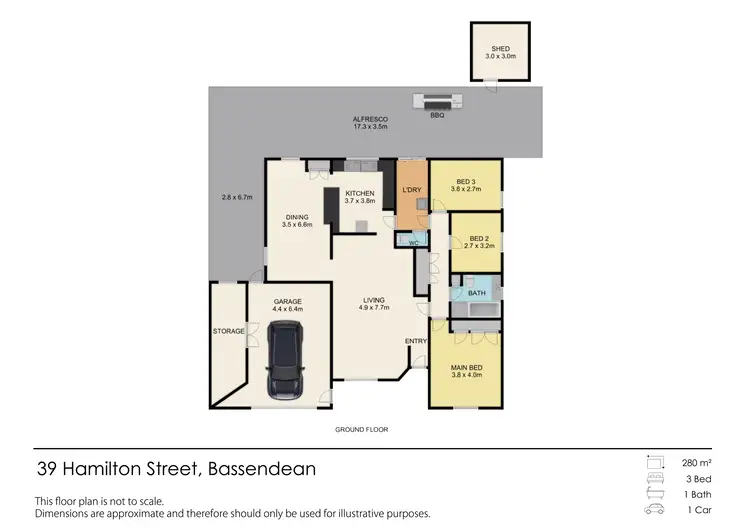 Floorplan of Homely semi-detached listing, 39 Hamilton Street, Bassendean WA 6054