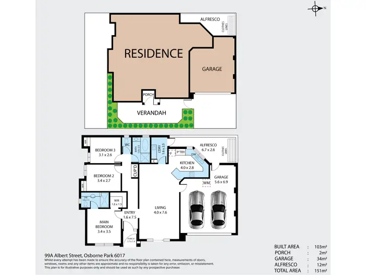 Floorplan of Homely house listing, 99A Albert Street, Osborne Park WA 6017