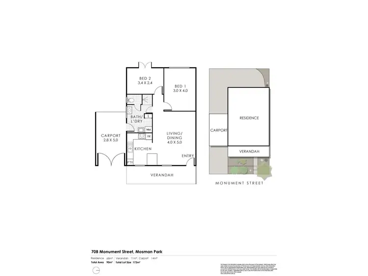 Floorplan of Homely villa listing, 70b Monument Street, Mosman Park WA 6012