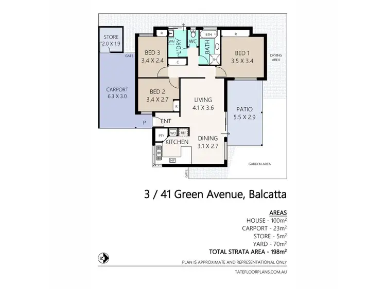 Floorplan of Homely villa listing, 3/41 Green Avenue, Balcatta WA 6021
