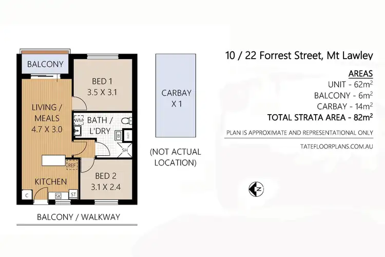 Floorplan of Homely apartment listing, 10/22 Forrest Street, Mount Lawley WA 6050