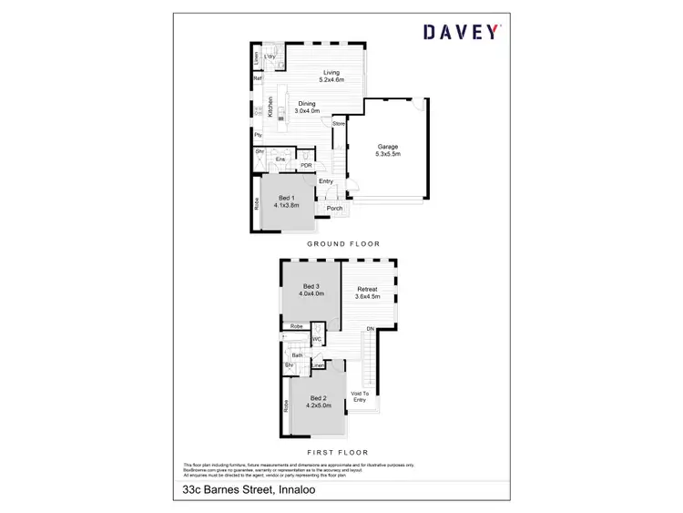 Floorplan of Homely townhouse listing, 33C Barnes Street, Innaloo WA 6018