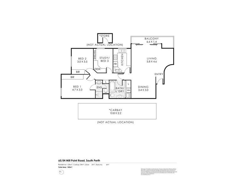 Floorplan of Homely apartment listing, 65/54 Mill Point Road, South Perth WA 6151