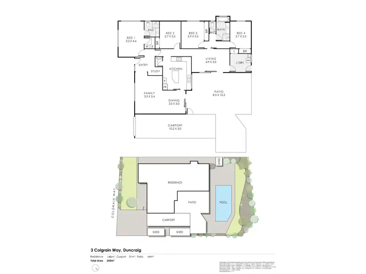 Floorplan of Homely house listing, 3 Colgrain Way, Duncraig WA 6023
