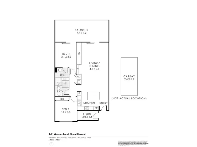 Floorplan of Homely apartment listing, 1/21 Queens Road, Mount Pleasant WA 6153