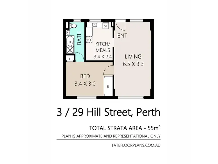 Floorplan of Homely apartment listing, 3/29 Hill Street, Perth WA 6000