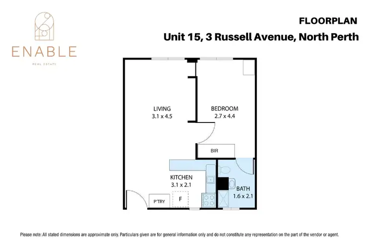 Floorplan of Homely apartment listing, 15/3 Russell Avenue, North Perth WA 6006