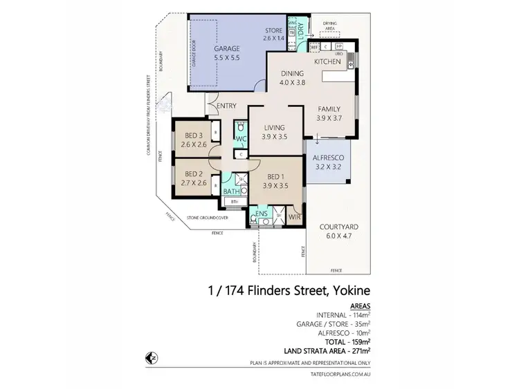 Floorplan of Homely villa listing, 1/174 Flinders Street, Yokine WA 6060