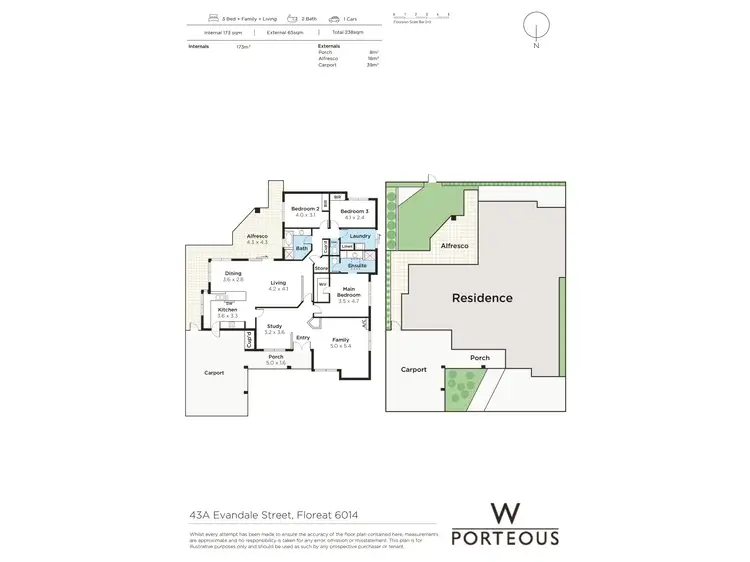 Floorplan of Homely house listing, 43A Evandale Street, Floreat WA 6014