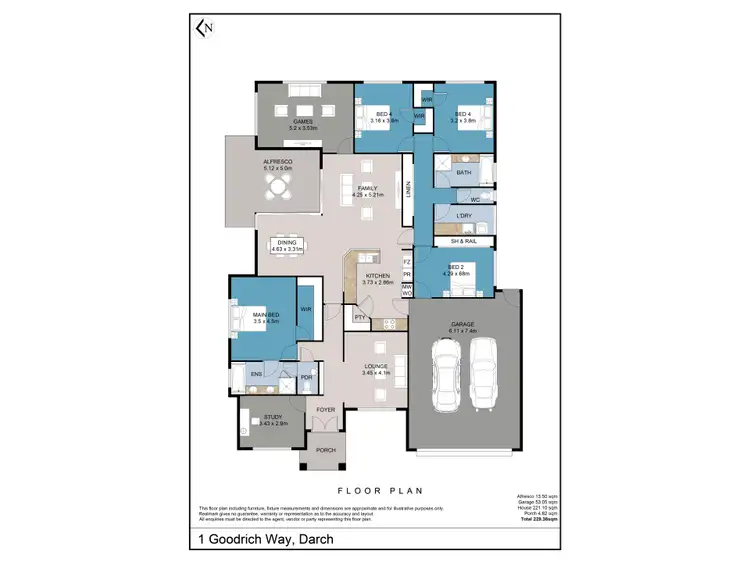 Floorplan of Homely house listing, 1 Goodrich Way, Darch WA 6065