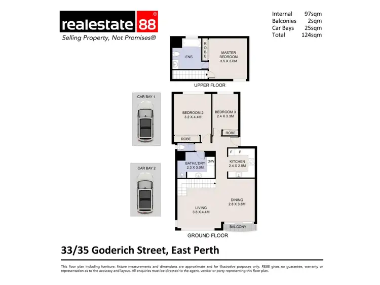 Floorplan of Homely apartment listing, 33/35 Goderich Street, East Perth WA 6004