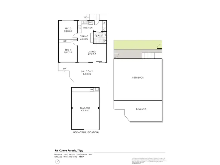Floorplan of Homely apartment listing, 9/6 Ozone Parade, Trigg WA 6029