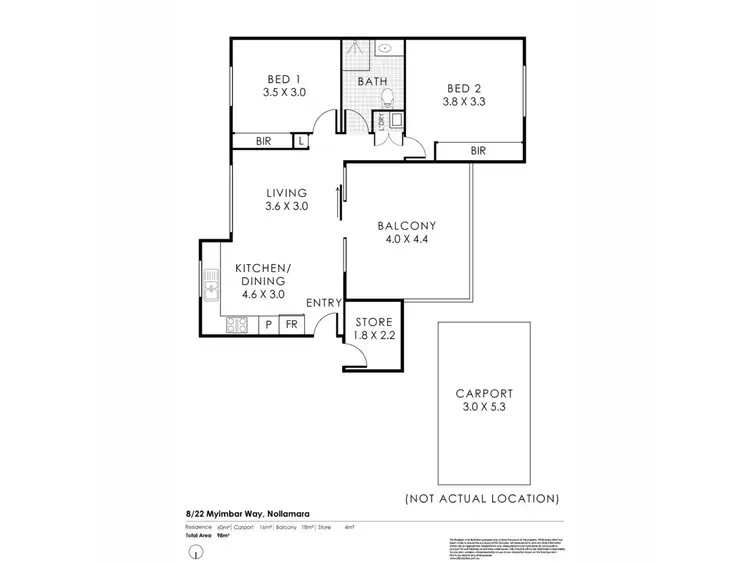 Floorplan of Homely apartment listing, 8/22 Myimbar Way, Nollamara WA 6061
