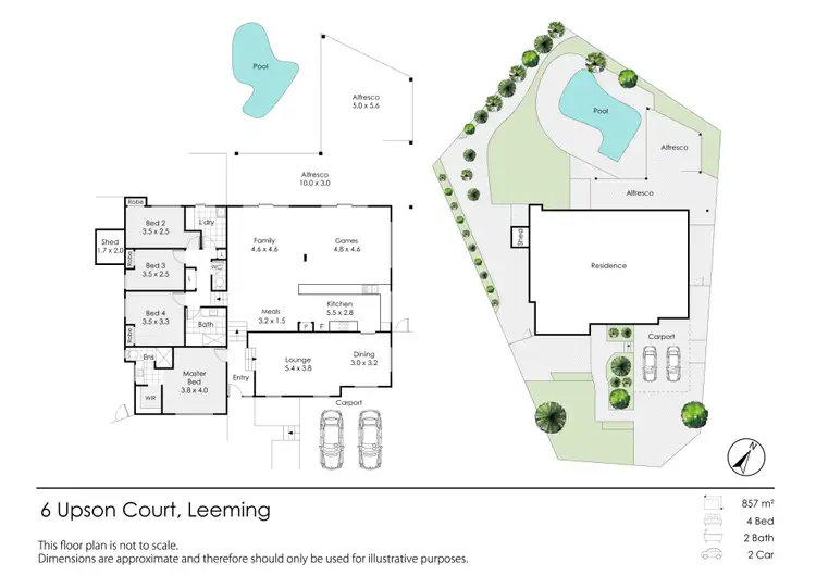 Floorplan of Homely house listing, 6 Upson Court, Leeming WA 6149