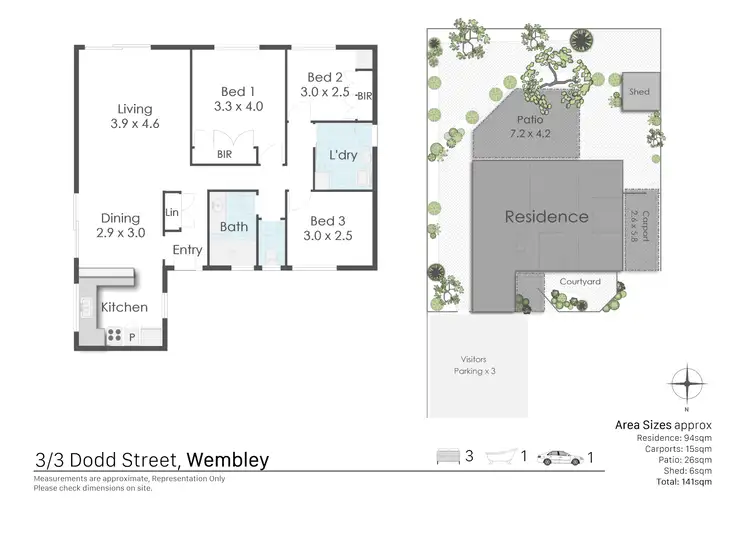 Floorplan of Homely villa listing, 3/3 Dodd  Street, Wembley WA 6014