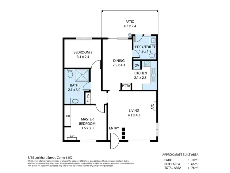 Floorplan of Homely villa listing, 3/65 Lockhart Street, Como WA 6152