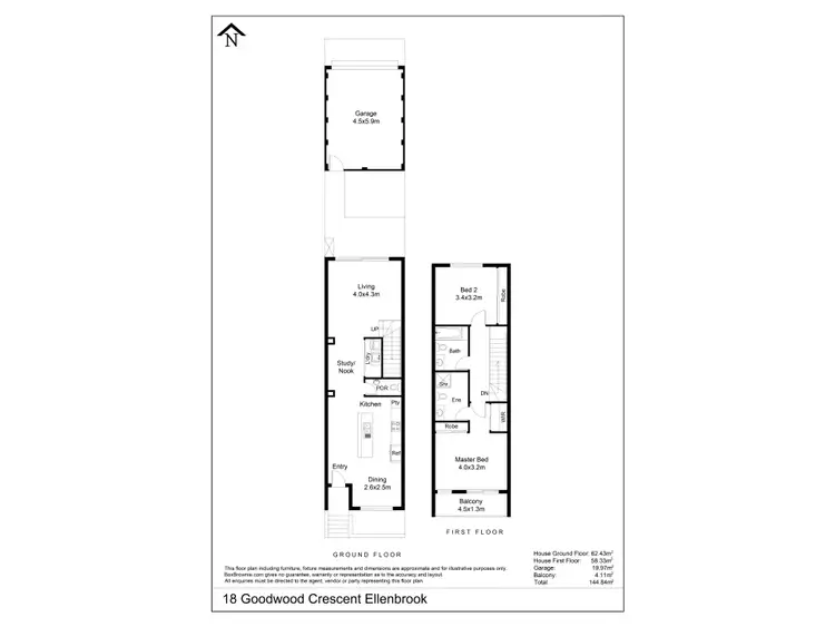 Floorplan of Homely house listing, 18 Goodwood Crescent, Ellenbrook WA 6069