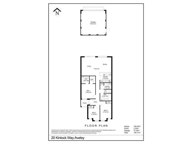 Floorplan of Homely house listing, 20 Kinlock Way, Aveley WA 6069