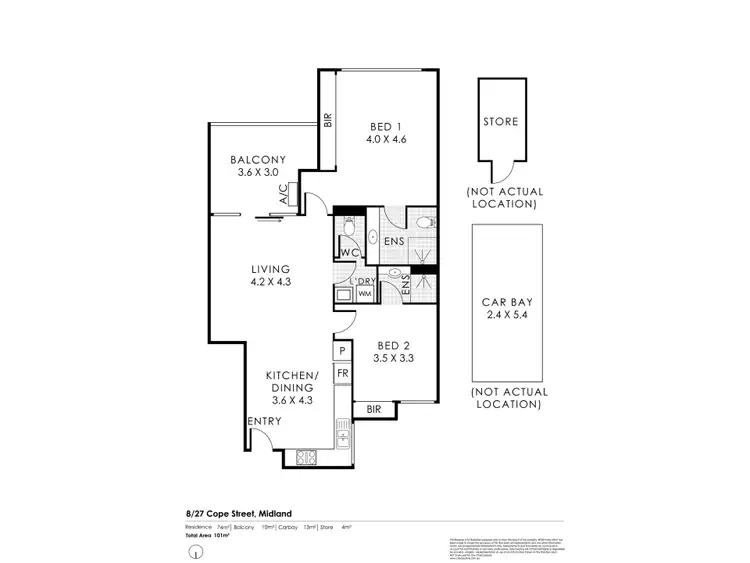 Floorplan of Homely apartment listing, 8/27 Cope Street, Midland WA 6056