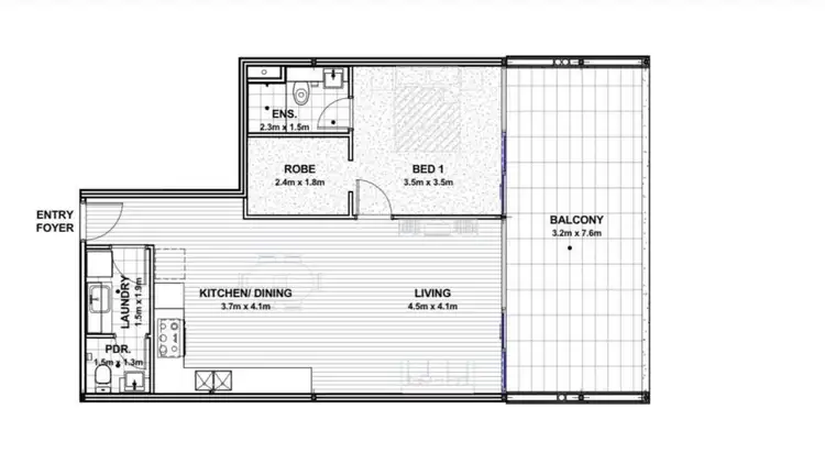 Floorplan of Homely apartment listing, 2/297 Vincent Street, Leederville WA 6007