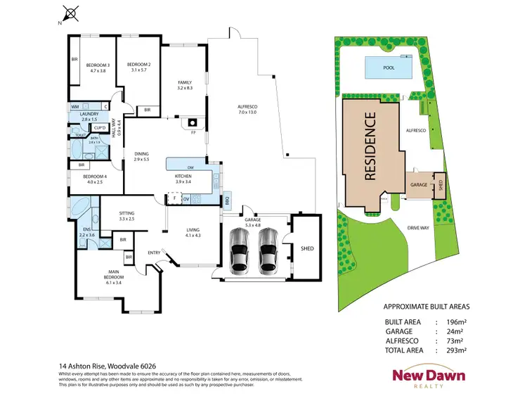 Floorplan of Homely house listing, 14 Ashton Rise, Woodvale WA 6026
