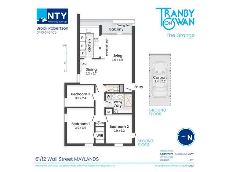 Floorplan of Homely apartment listing, 61/12 Wall Street, Maylands WA 6051