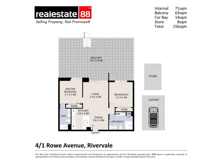 Floorplan of Homely apartment listing, 4/1 Rowe Avenue, Rivervale WA 6103