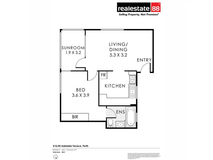 Floorplan of Homely apartment listing, 515/45 Adelaide Terrace, East Perth WA 6004