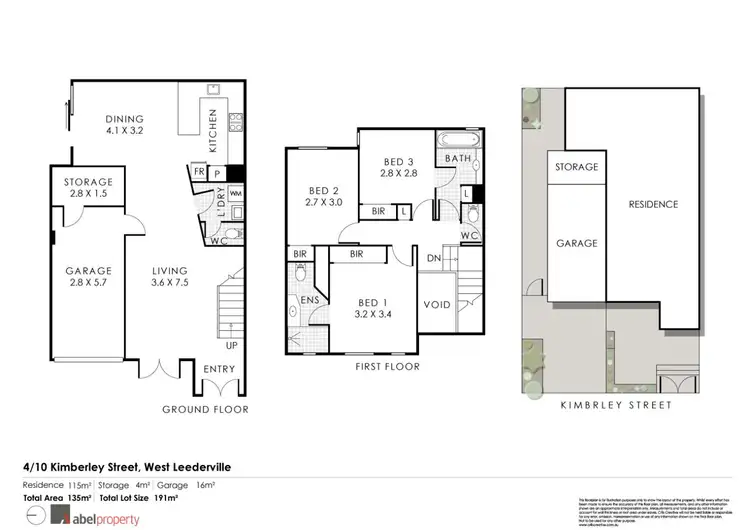 Floorplan of Homely townhouse listing, 4/10 Kimberley Street, West Leederville WA 6007