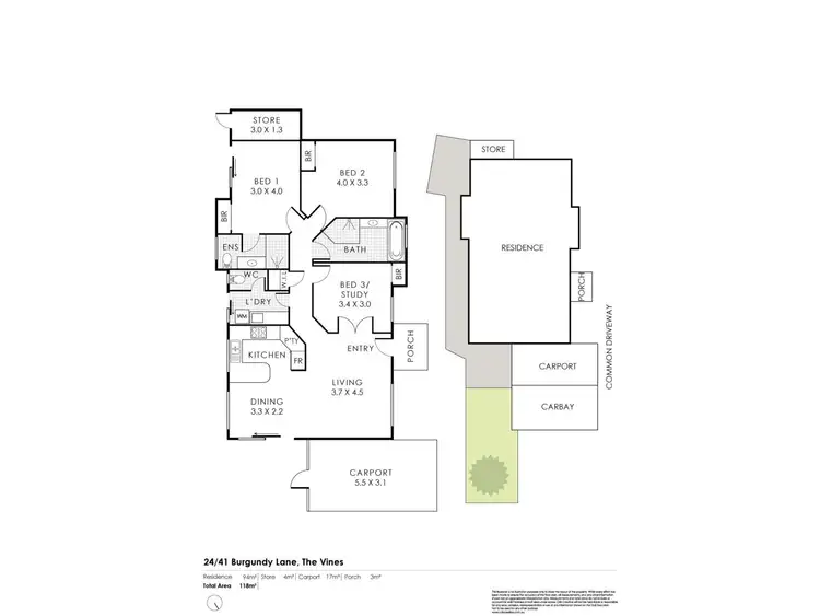 Floorplan of Homely villa listing, 24/41 Burgundy Lane, The Vines WA 6069