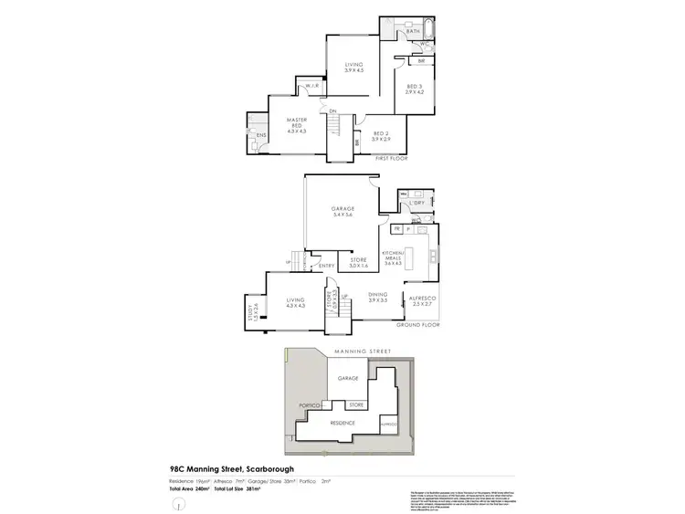Floorplan of Homely townhouse listing, 98C Manning Street, Scarborough WA 6019
