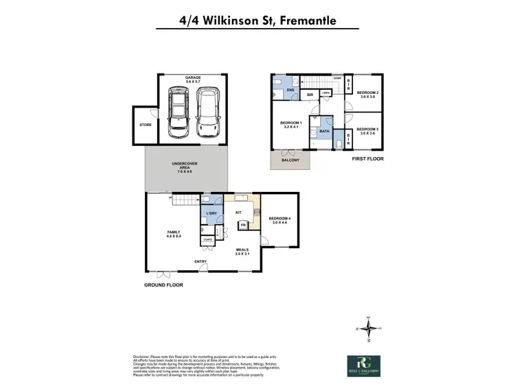 Floorplan of Homely townhouse listing, 4/4 Wilkinson Street, Fremantle WA 6160