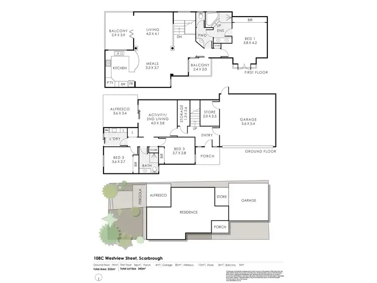 Floorplan of Homely townhouse listing, 108C Westview Street, Scarborough WA 6019