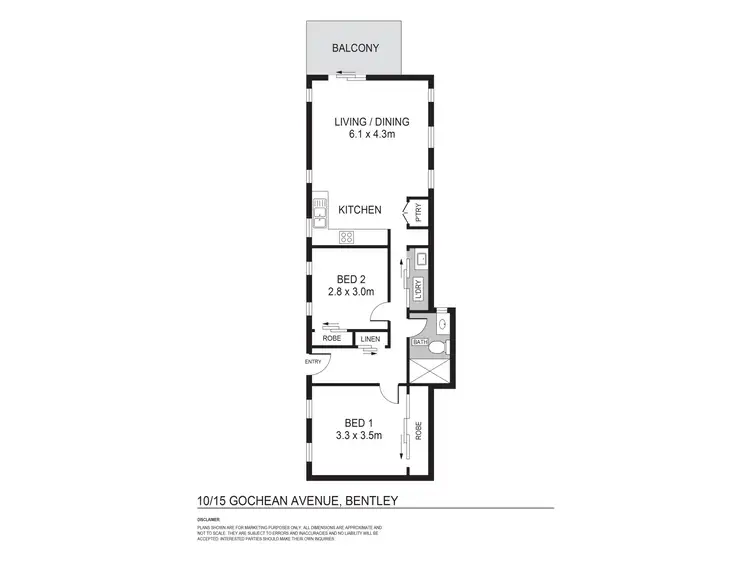 Floorplan of Homely apartment listing, 10/15 Gochean Avenue, Bentley WA 6102
