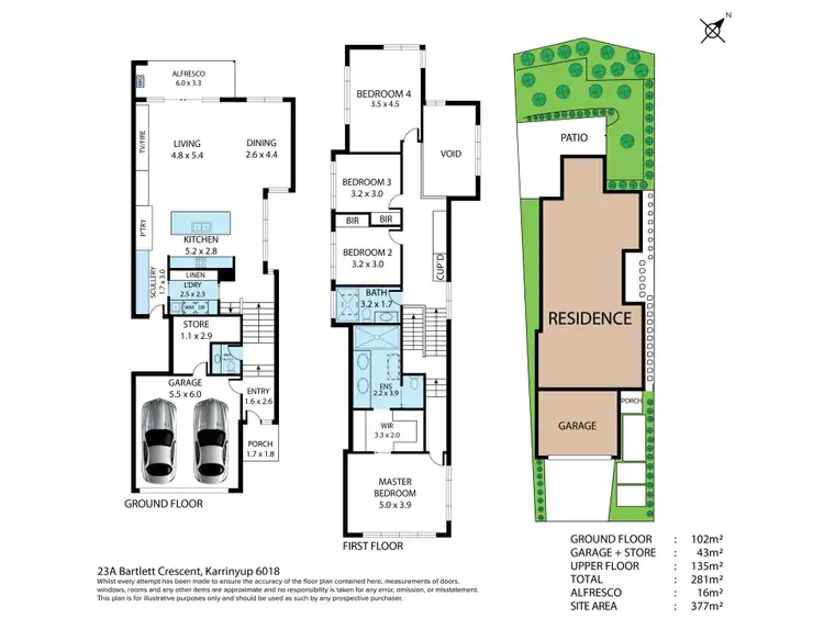 Floorplan of Homely house listing, 23A Bartlett Crescent, Karrinyup WA 6018